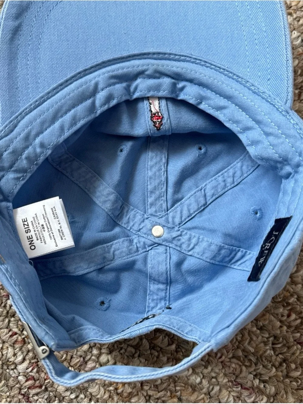 J. Crew Light Blue Baseball Cap with Embroidered Lighthouse
